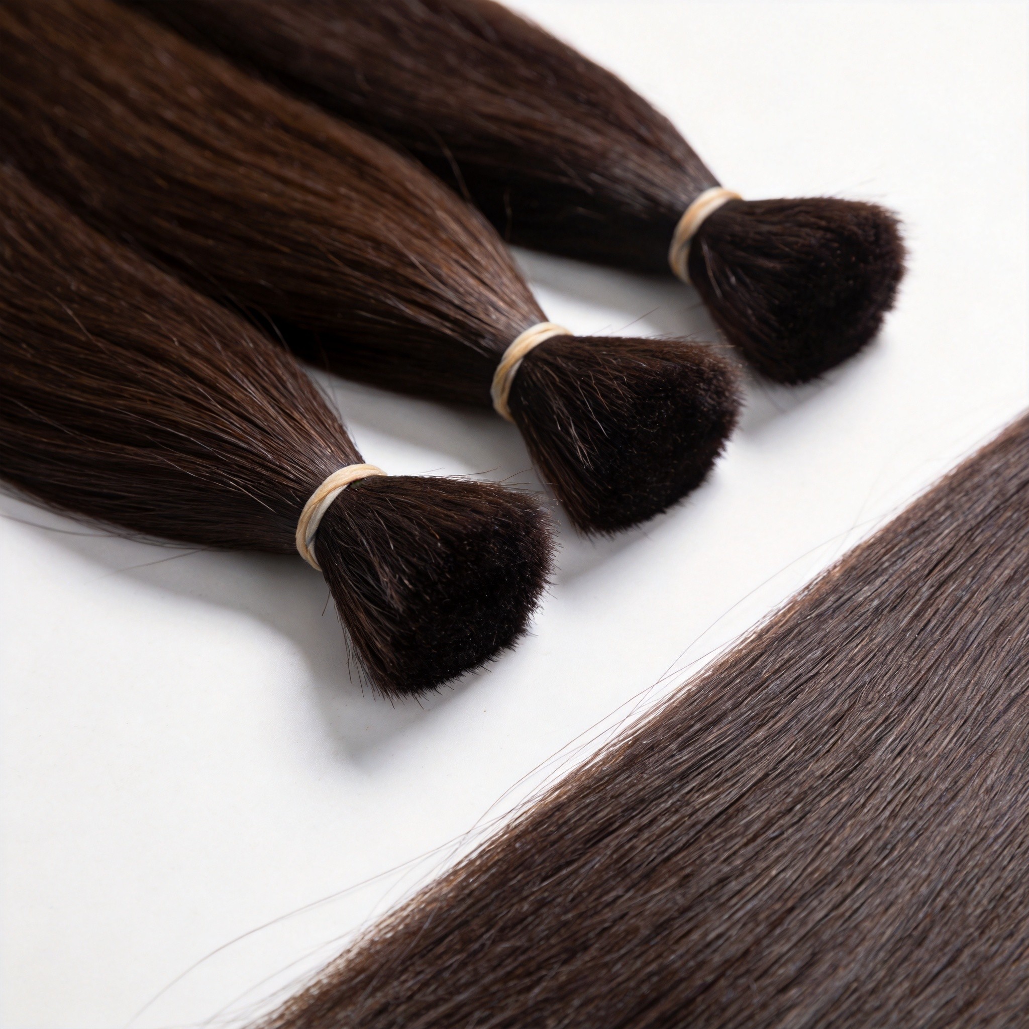 Raw human hair bundles from Wigiva factory